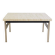 Travertine coffee table with metal base