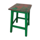 Green wooden stool