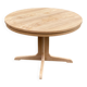 Scandinavian Baumann round extendable dining table with central leg, 115cm.