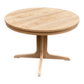 Table à manger scandinave Baumann ronde extensible pied central 115cm