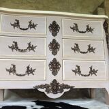 Curved chest of drawers 6 drawers of style xviiith patinated mole