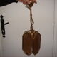 Suspension from 1970 smoked glass & brass