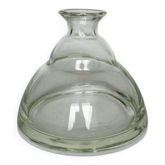 Vintage Modernist Bubble Clear Glass Vase