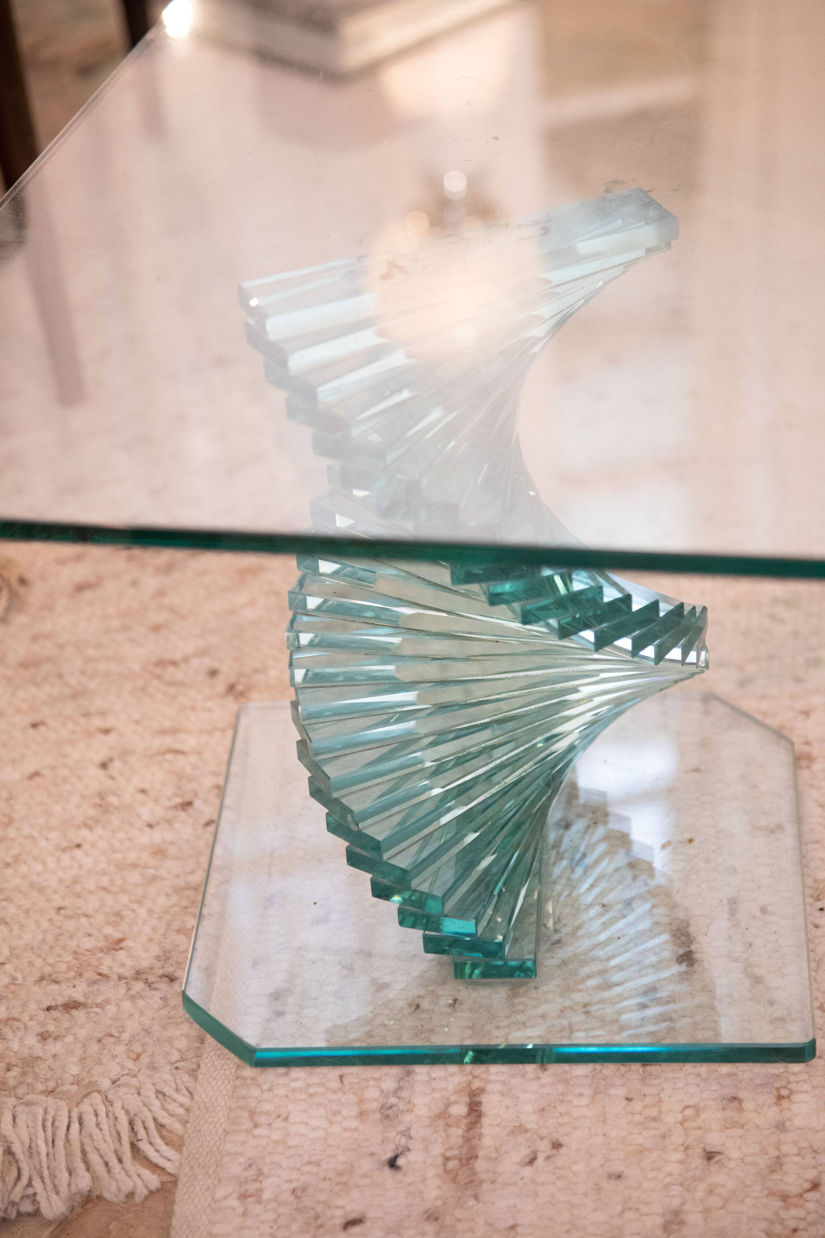 Twisted glass coffee table Italy 70