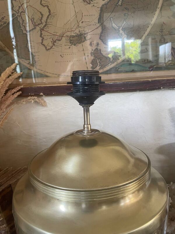 Pied de lampe balustre en laiton vintage