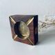 Brass wooden ashtray