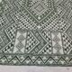 Classic white and green carpet handmade in pure wool