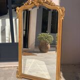 Napoleon iii beveled mirror in 19th century rocaille style, large model, in gilded wood