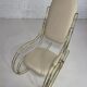 60s rocking chair in brass and ecru faux leather