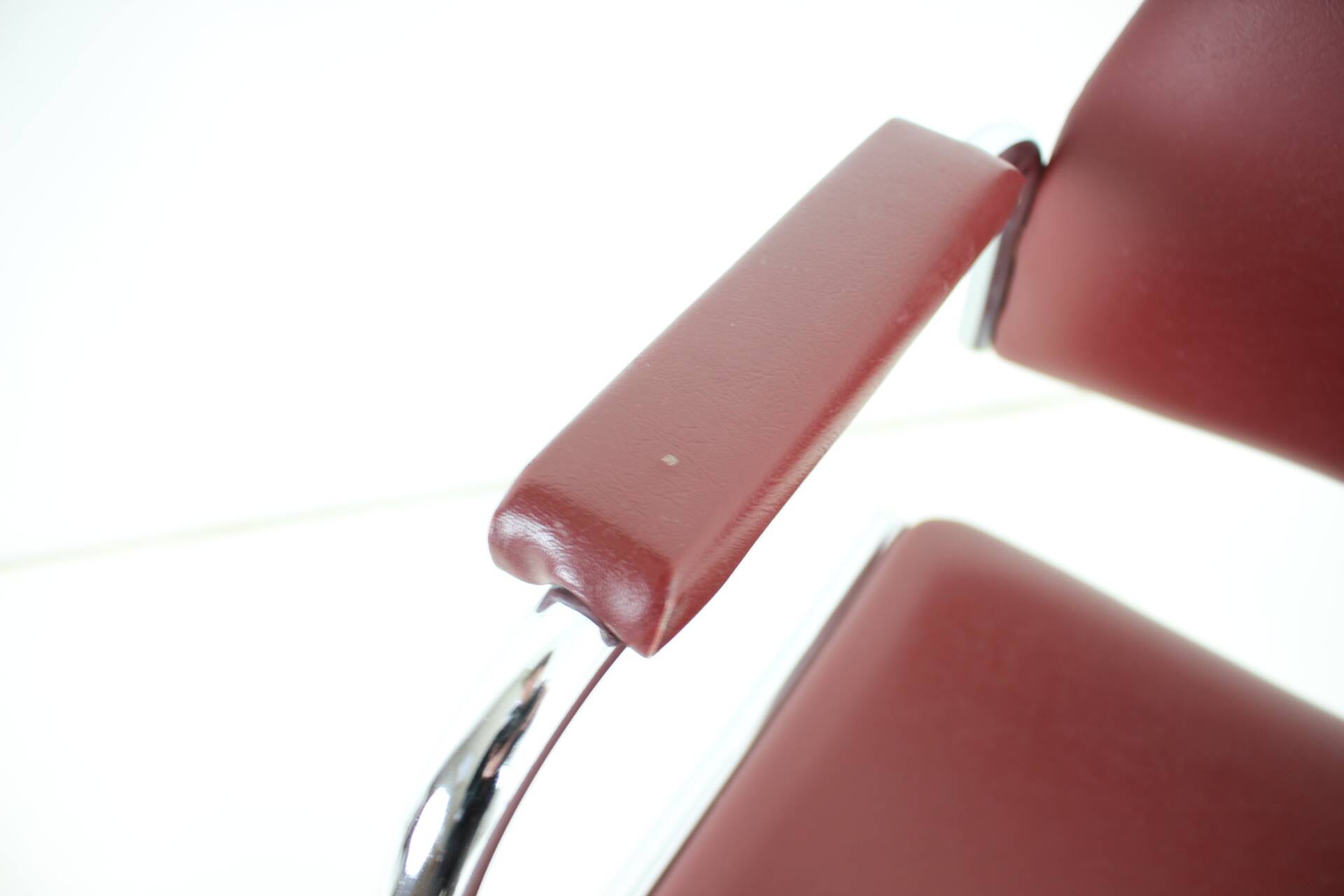 Chrome (Faux) Leather Armchair by Kovona, 1980's, Czechoslovakia