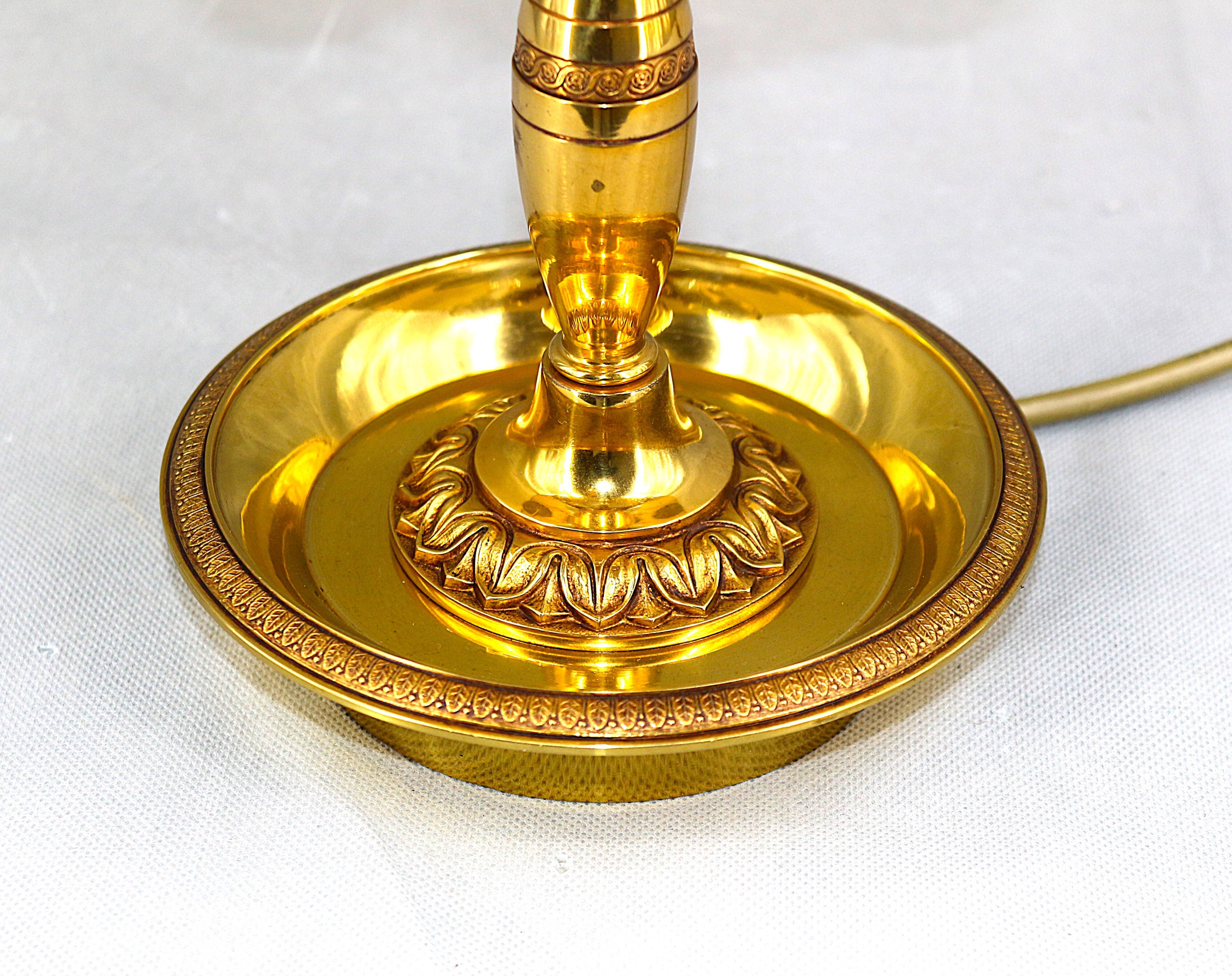 Bronze Bouillotte Lamp in Solid Empire Style Five Lights * Lucien Ga