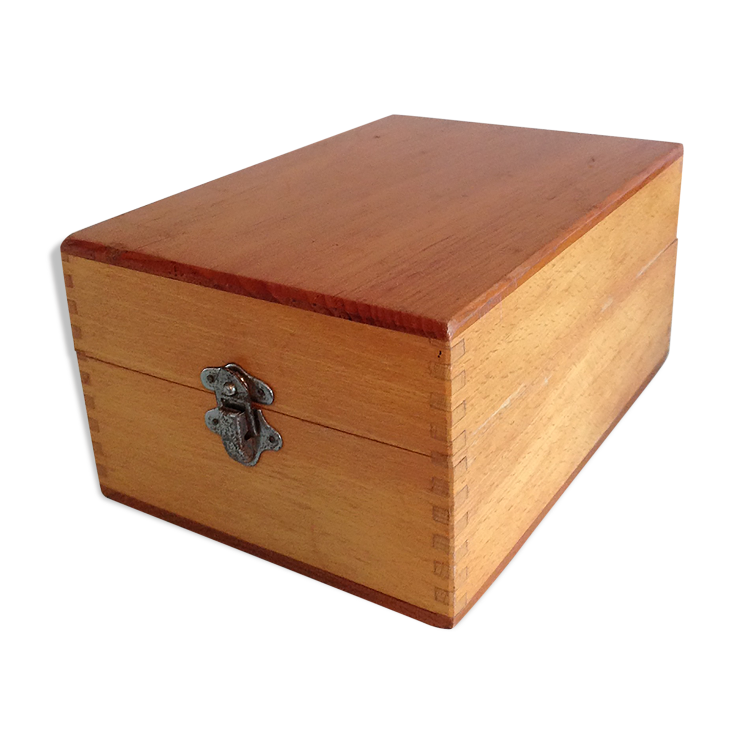 Varnished/vintage wood plug box 60s-70s