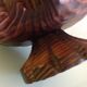Brutalist wooden candlestick shaped vine leaf /vintage 60s-70s