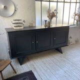 Brutalist black sideboard from the 60s
