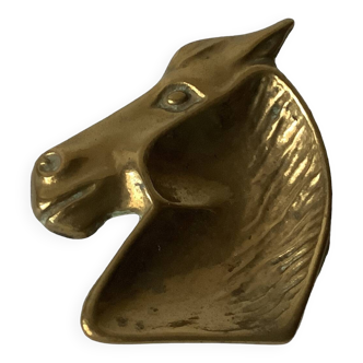Vide-poche ou cendrier tête de cheval laiton