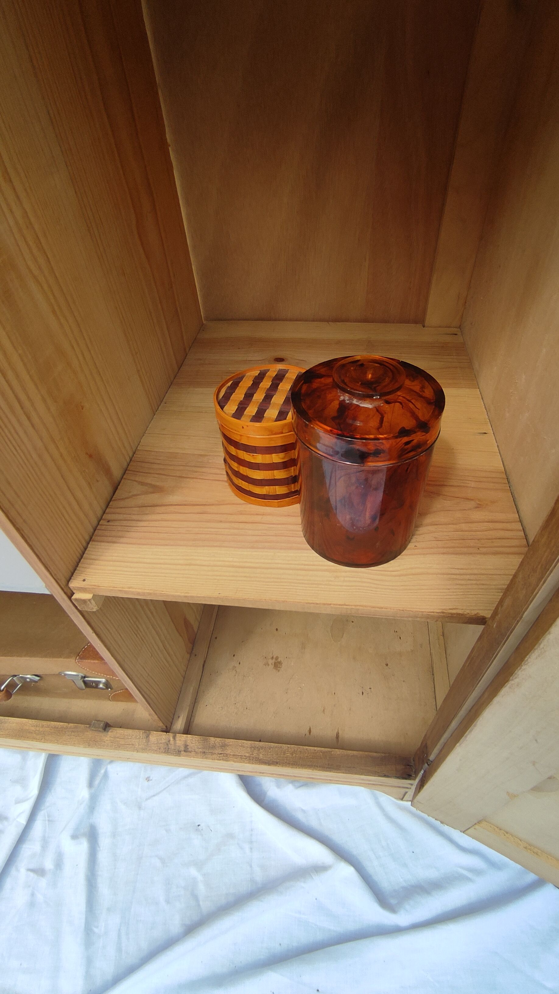 Parisian wardrobe in raw wood
