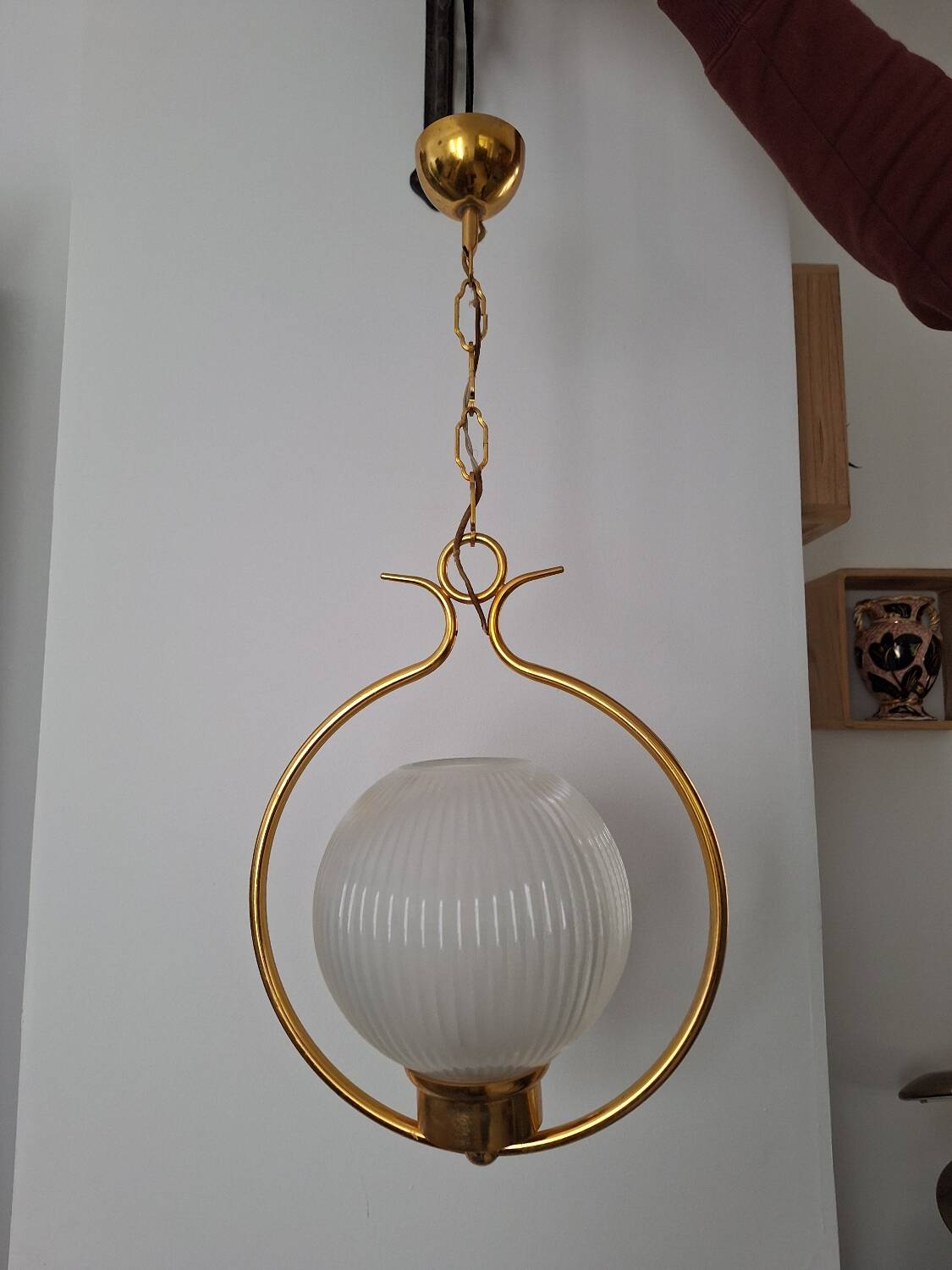 Hollywood regency sphere pendant light