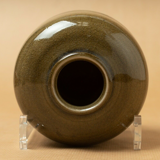 vase émail vert craquelé signé kiseto vintage 1970