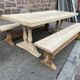 Pair of benches style monastery in raw solid wood