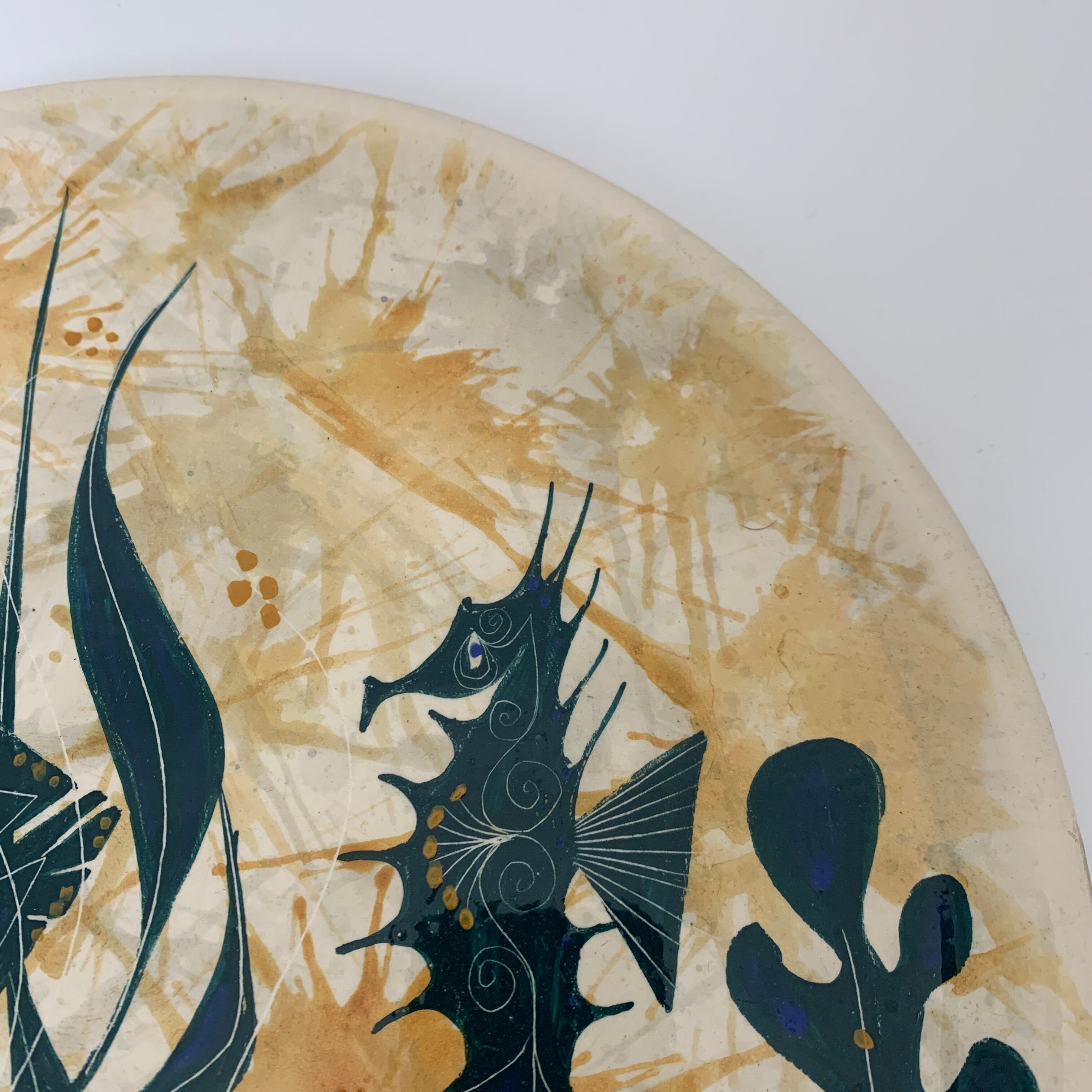 Decorative flat plate decoration decor of boat Goualch Jean Claude