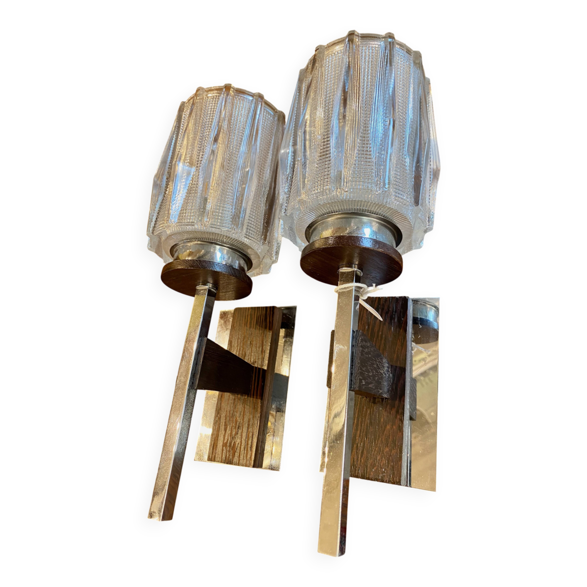 Pair of Mid-century Scandinavian Brutalist wall lights (1960s-70s)
