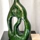 Palazzo vase in green glazed ceramic
