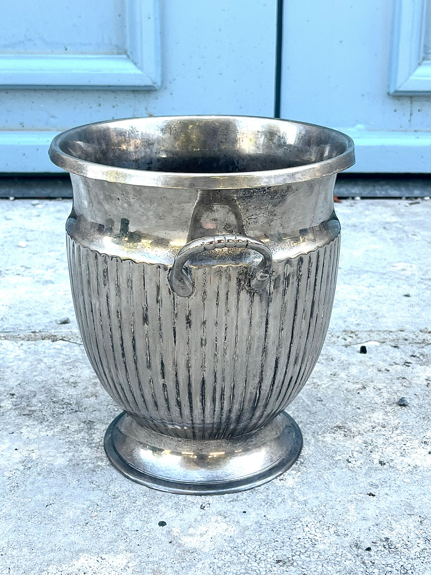 Silver Plated Champagne Bucket – Italian Empire Style Wine Cooler