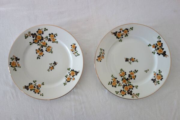 2 assiettes plates, creuses, dessert et ravier Legrand Limoges 1920