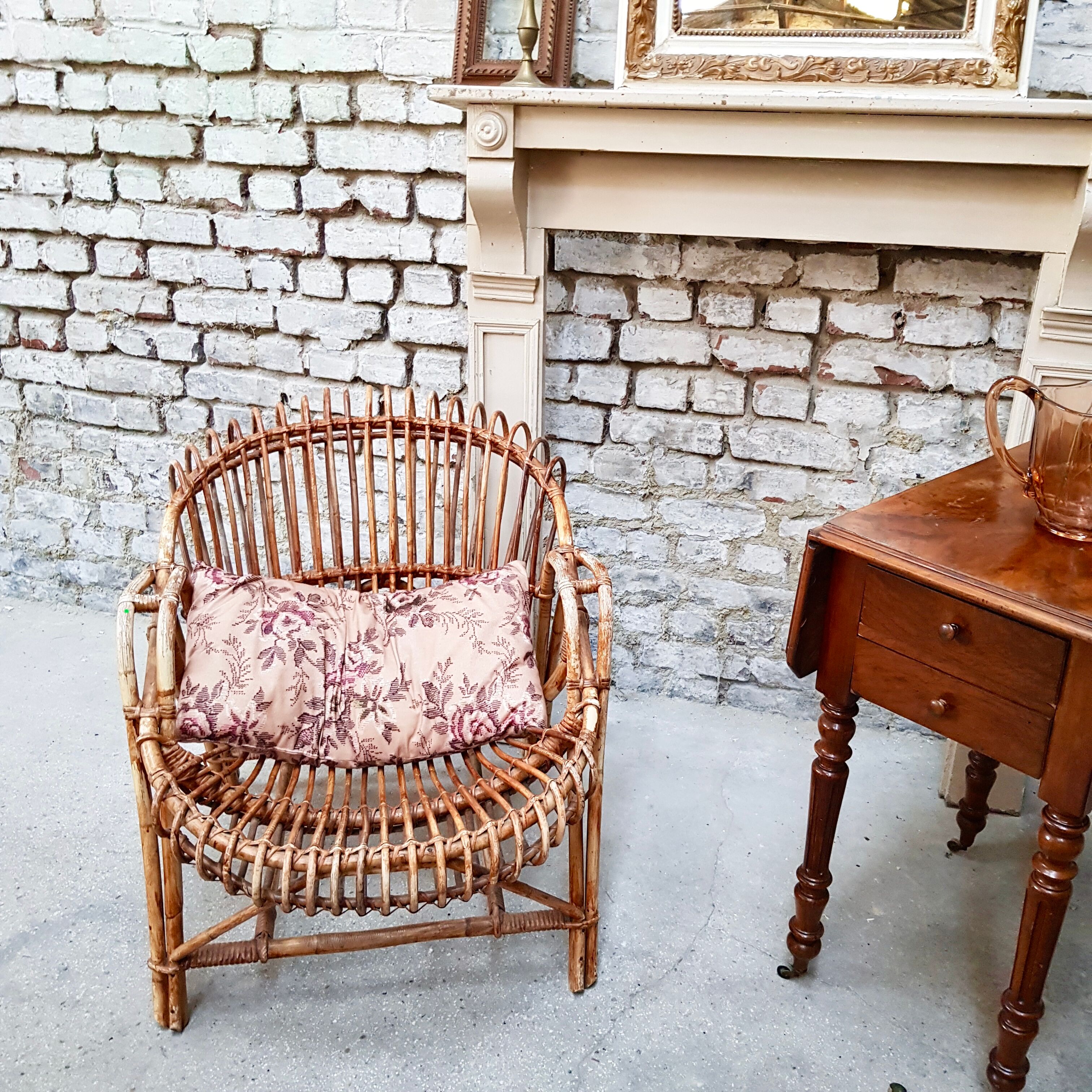 Armchair basket adult wicker curly