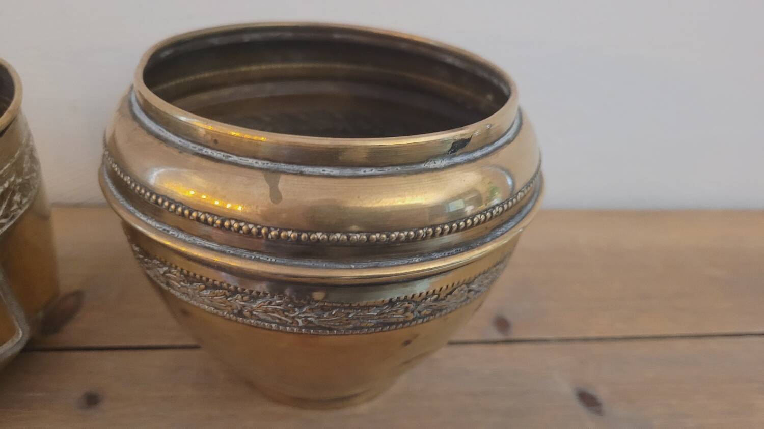 Brass flowerpots