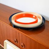 Ecru square plexiglass mirror, Made in Italy, 1970