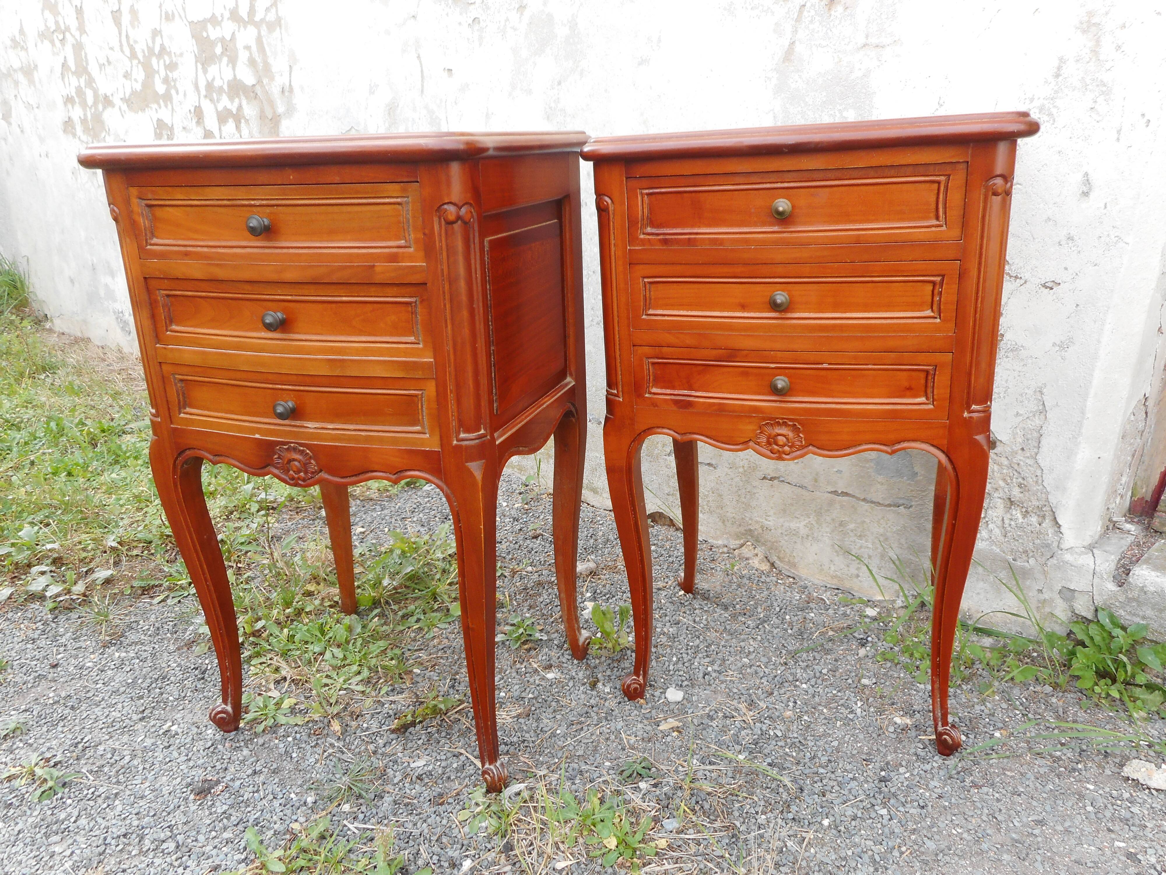 Pair of cherry bedside tables