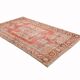 Tapis vintage à motifs orientaux rouge et crème