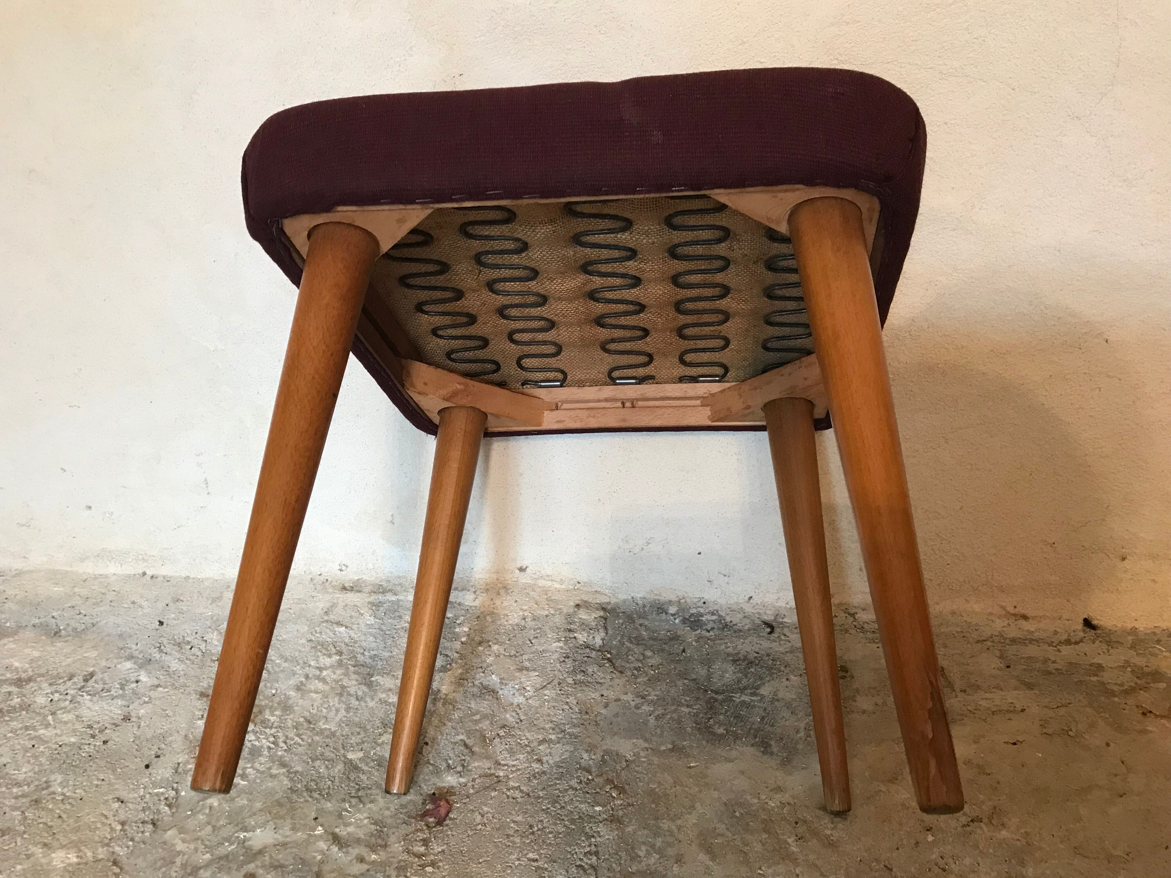 Vintage stool ottoman 1960