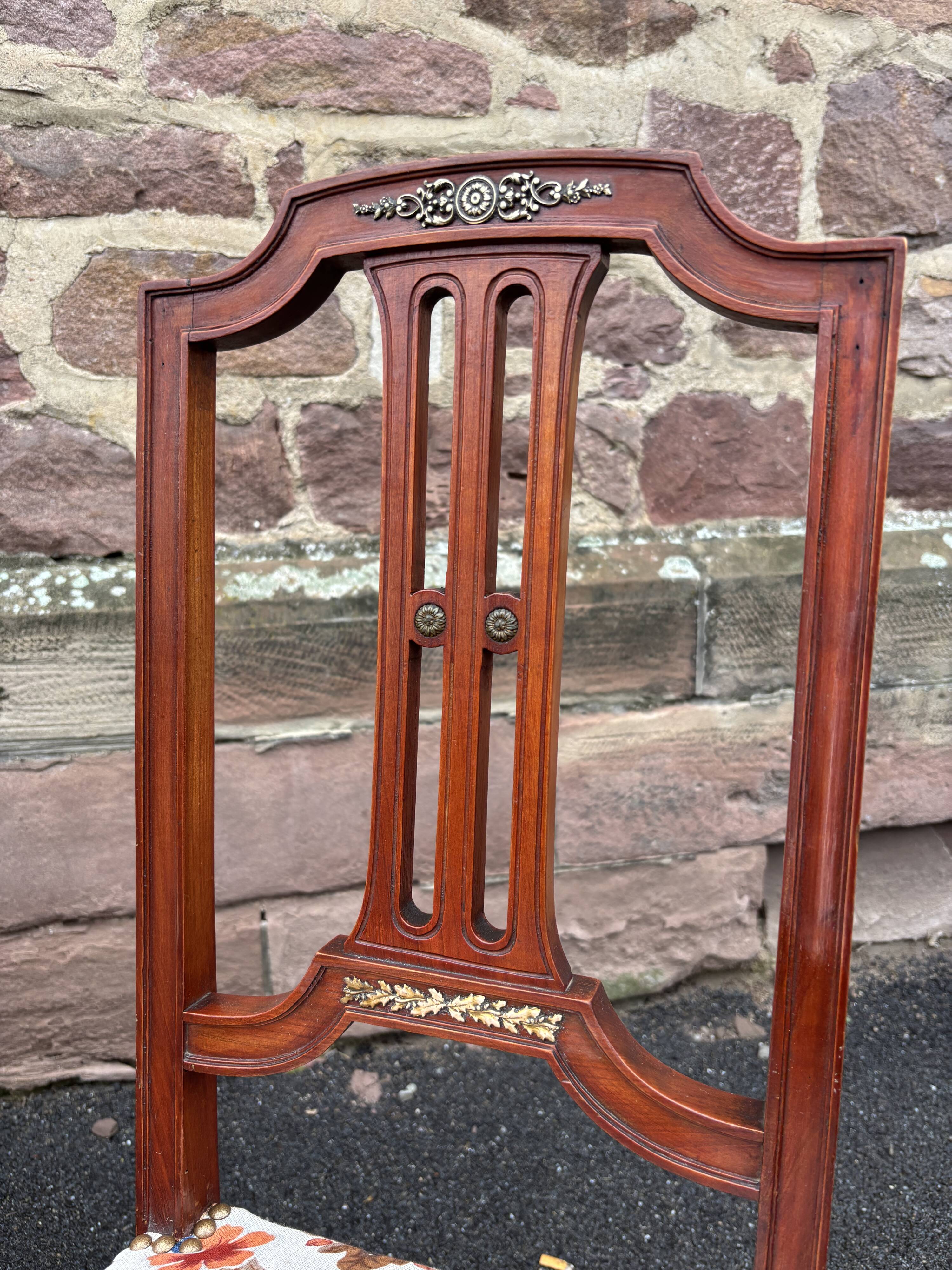 Pair of Louis XVI Napoleon III Chairs Mahogany 1920s Valet de chambre