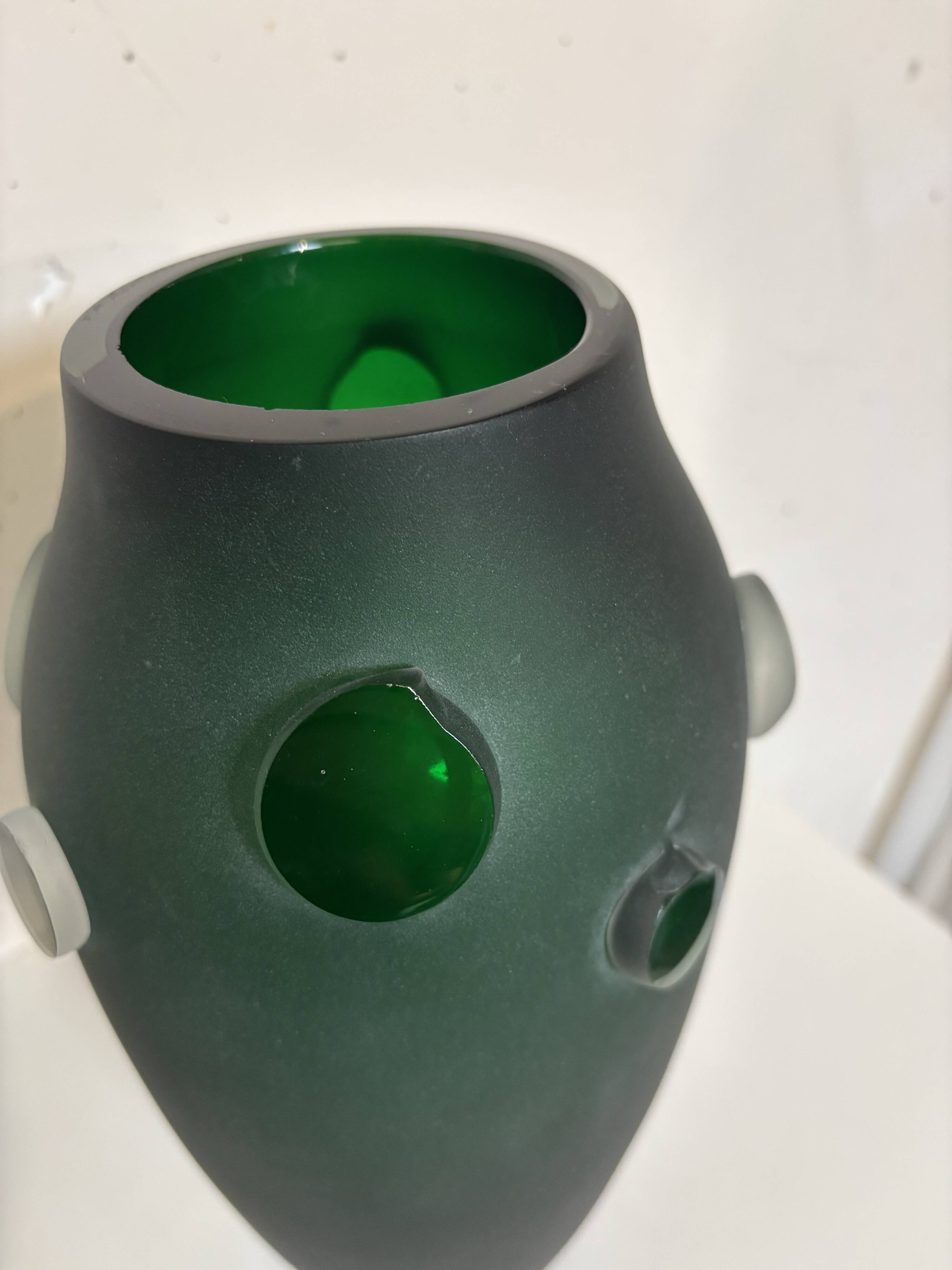 Blown glass sculpture vase, Fernando Agostinho 1999