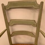 Provencal armchair in patinated beech Seat in straw XX century