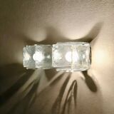 Vintage 70s Handmade Murano Ice Glass Wall or Ceiling Lamps by Toso