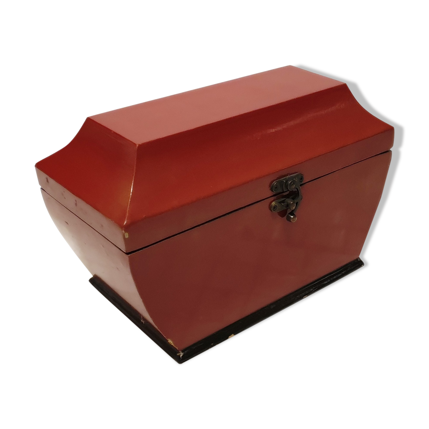 Old lacquered wooden box