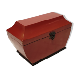 Old lacquered wooden box