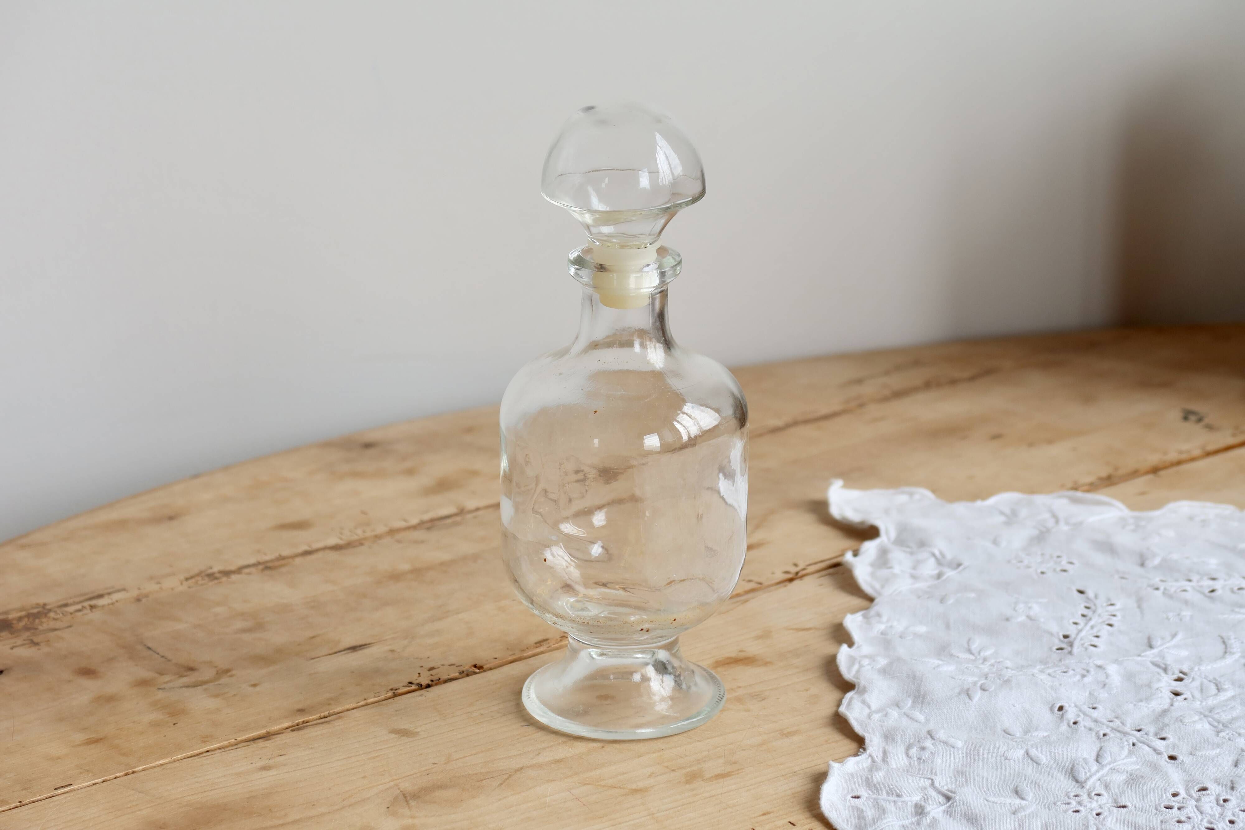 Vintage glass carafe with stopper