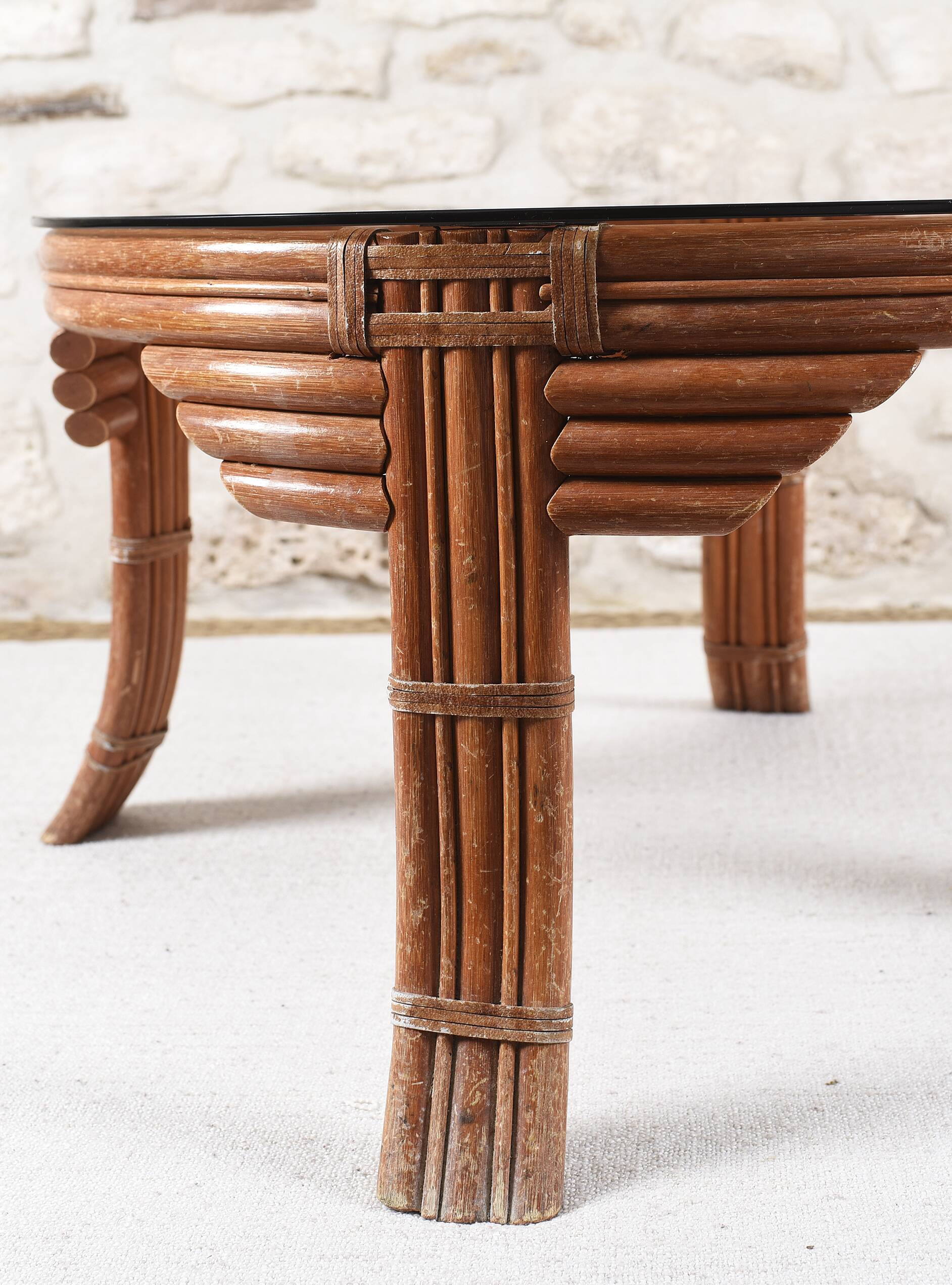 Vintage rattan coffee table