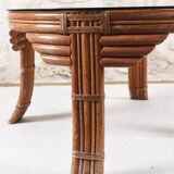 Table basse vintage en rotin