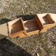 Worker seamstress box in patinated solid wood