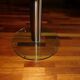 Glass and stainless steel dining table with 2-length system