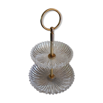 Door Beggars in glass and brass Two trays