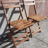 Foldable wooden chairs from the 50s