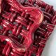 Burgundy woven ceramic basket bowl