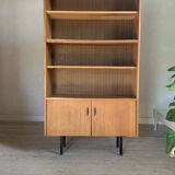 Vintage modernist oak display bookcase