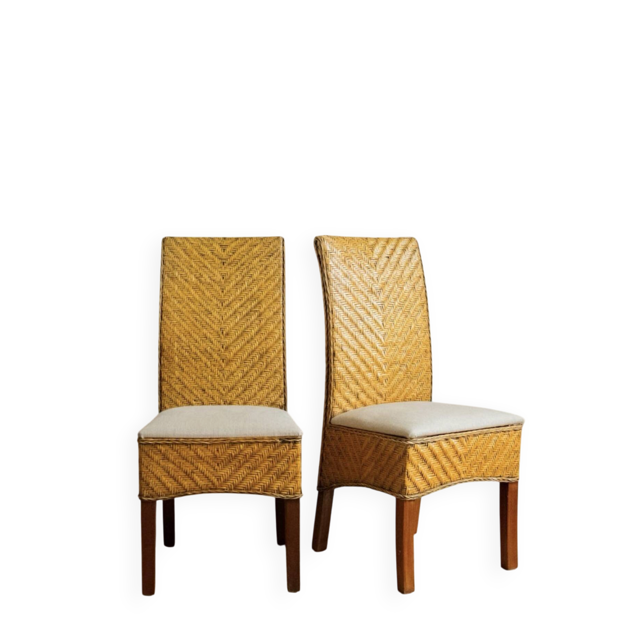 Paire de chaises en rotin